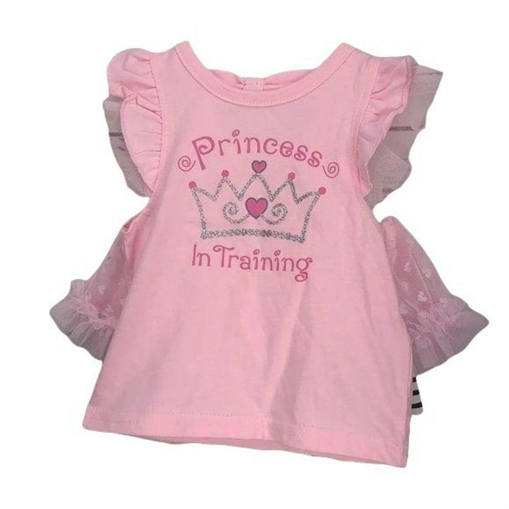 DDG Darling Princess In Training 2 Piece 3/6 months striped‎ Shorts Set